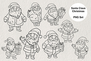 Santa Claus Christmas 15 PNG Set, a Decorative Illustration by LOKSKIH