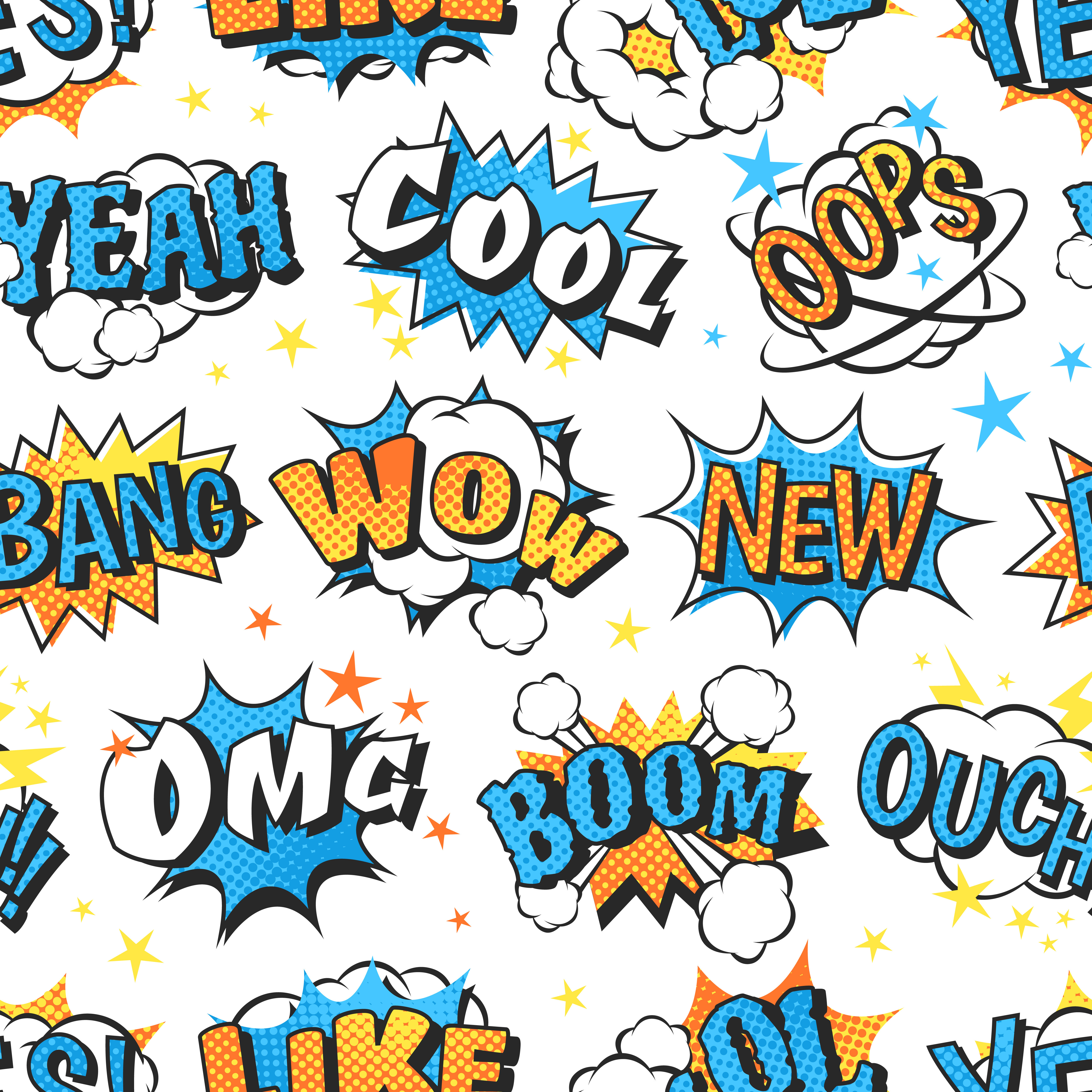 Boom icons seamless pattern, an Illustration by Vectorstockersland