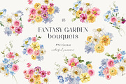 Fantasy Garden summer watercolor set, a Decorative Illustration by AleksaArt (Thumbnail 3 of 20)