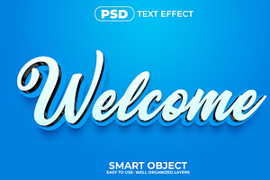 Welcome 3D Editable Psd Text Effect