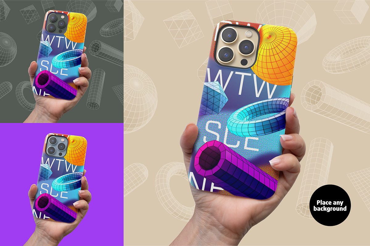 Phone 13 Pro Tough case Mock-up, an iPhone Mockup by Colatudo Store (Photo 6 of 10)