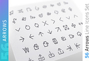 Arrow Line Icons Set, an Outline Icon by Voysla's Shop (Thumbnail 1 of 4)