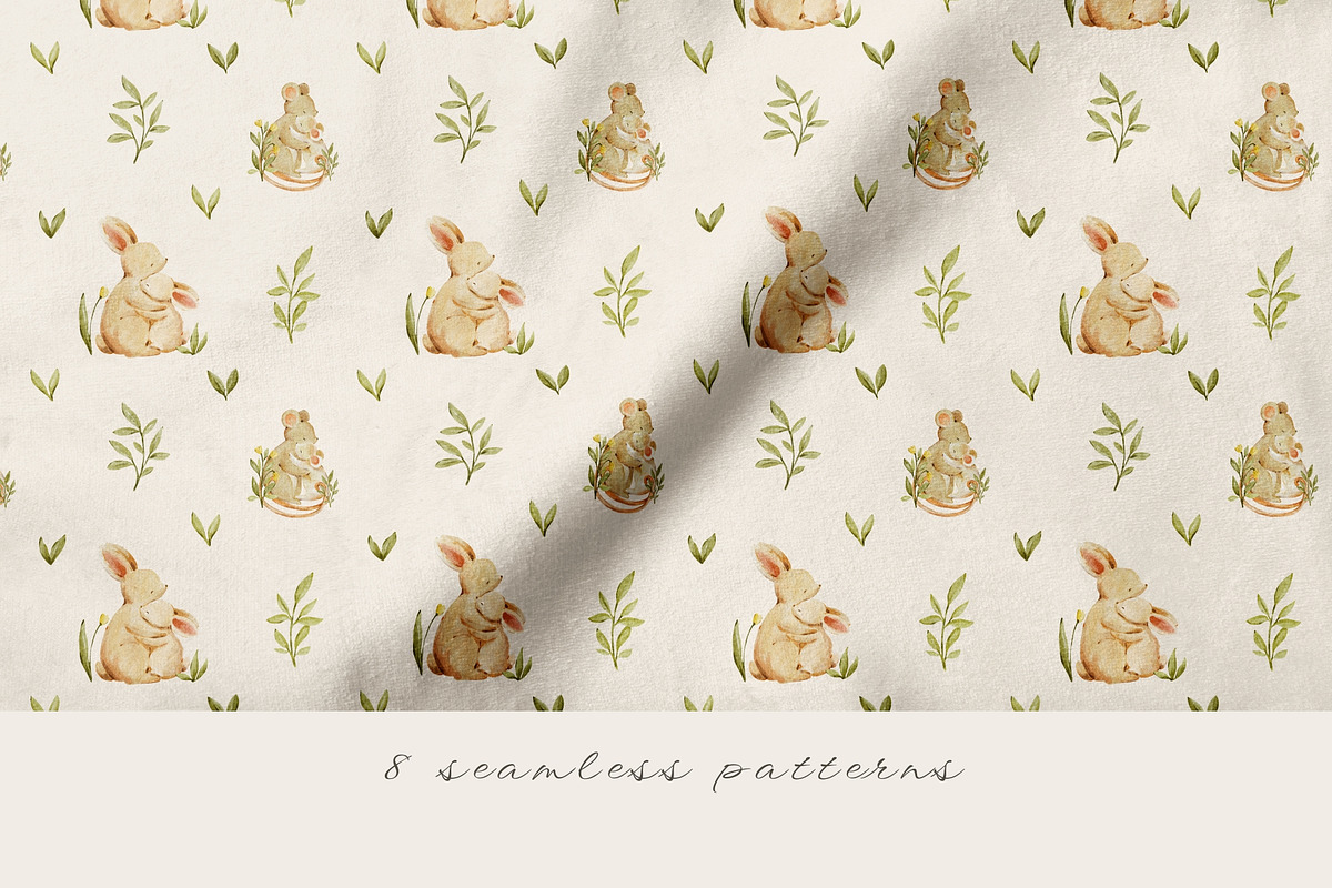 Watercolor Woodland Mom & Baby Set, an Animal Illustration by Jenteva Art (Photo 9 of 14)