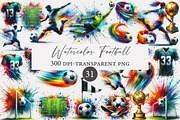 Watercolor Football Clipart, an Illustration by Designworld (Thumbnail 1 of 4)