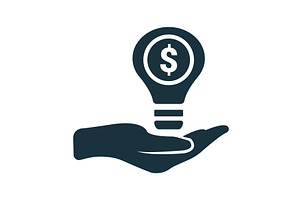 Hand holding light bulb with dollar, an Object Illustration by Aimagenarium@gmail.com