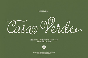 ED Casa Verde - Handwritten Script, a Handwritten Font by Emyself Design