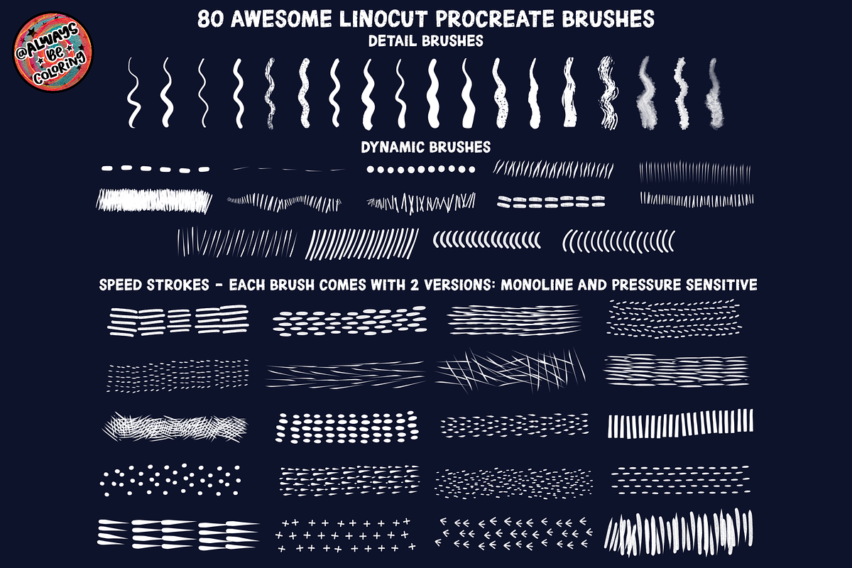 Procreate Linocut Brush Bundle, a Brush Add-On by AlwaysBeColoring (Photo 3 of 11)