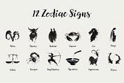 Ink Zodiac Signs Clipart Collection, an Animal Illustration by ViktoriaLapshyna (Thumbnail 2 of 6)
