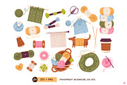 Knitting Clipart Set | Cozy Yarn, a Work Illustration by vik.stock (Thumbnail 2 of 6)