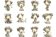 Whimsical Spring Dogs Clipart, an Illustration by Designking (Thumbnail 3 of 5)