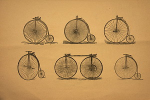 37 Retro Bicycles Raster And Vector