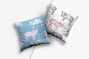 Hand drawn Illustrations Pigs, an Animal Illustration by Greek fonts by nantia.co (Thumbnail 4 of 6)