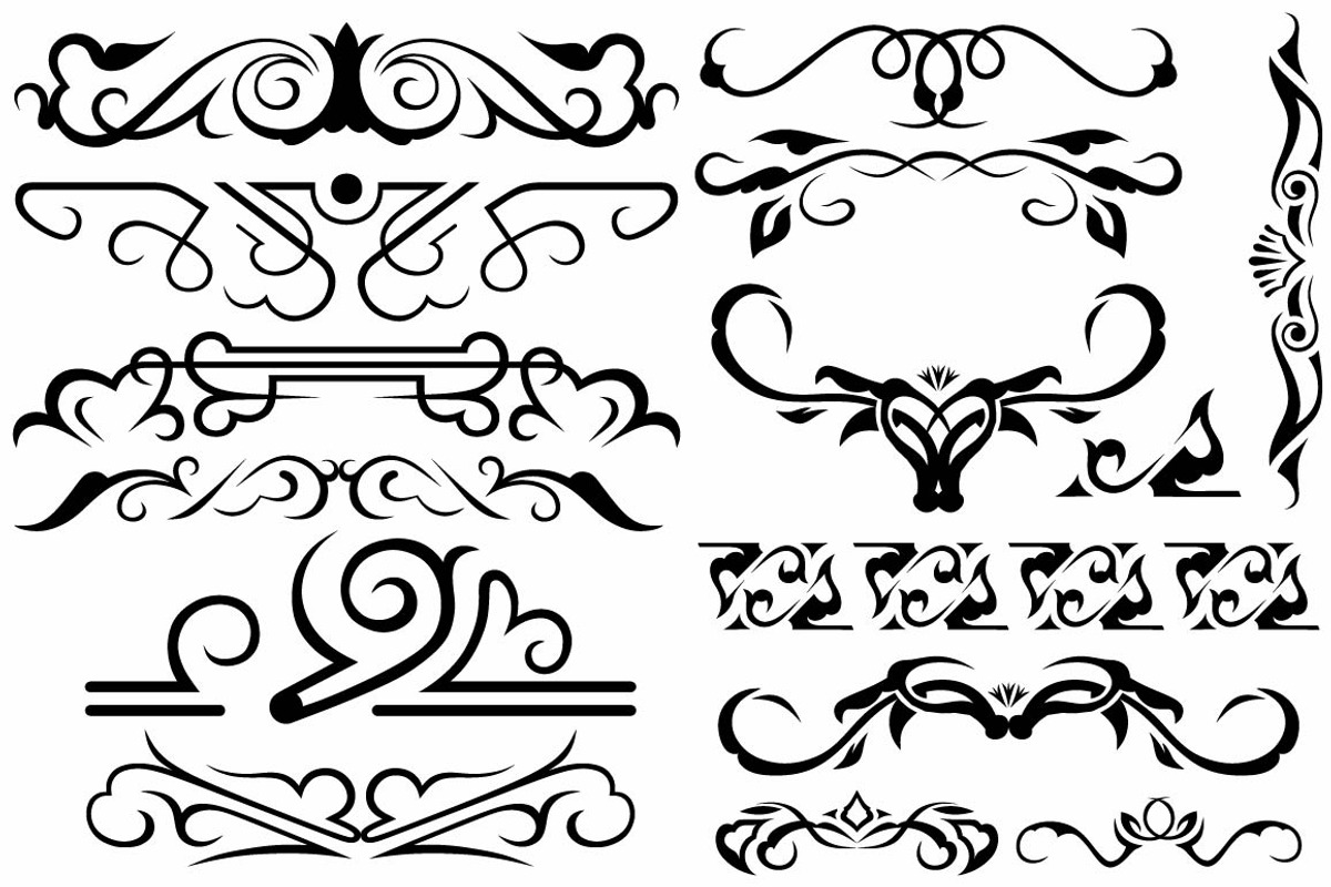 Vector set ornaments 7, a Pattern Graphic by LineworkStock