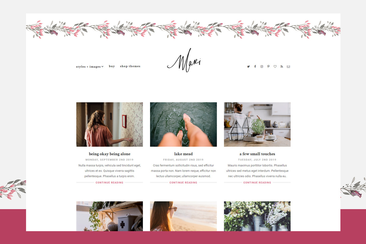 Mari - Responsive WordPress Theme, a WordPress Template by Anna Moore (Photo 1 of 4)