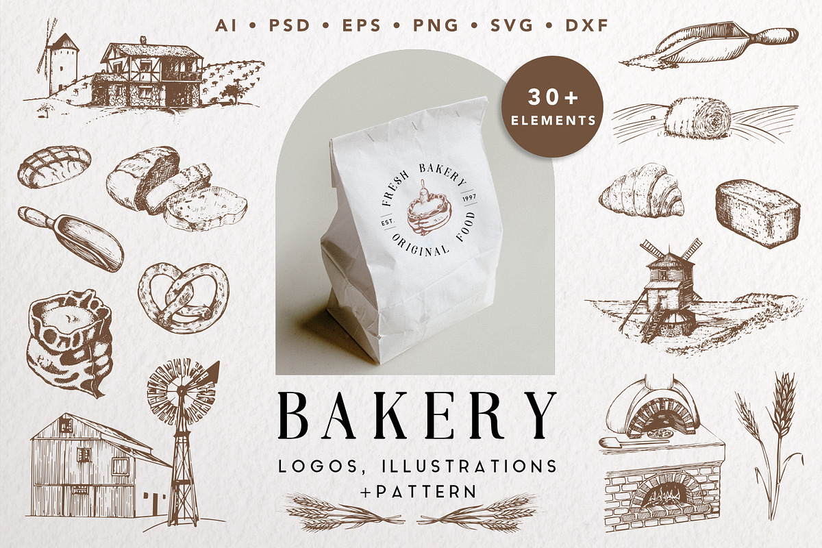 Bakery logo template, a Branding & Logo Template by Chewie Co (Photo 1 of 13)