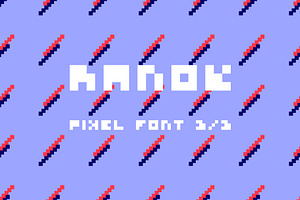 Decorative minimalistic pixel font