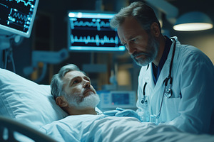 Doctor checking on elderly patient i, a Health & Medical Photo by Pixeness Studio