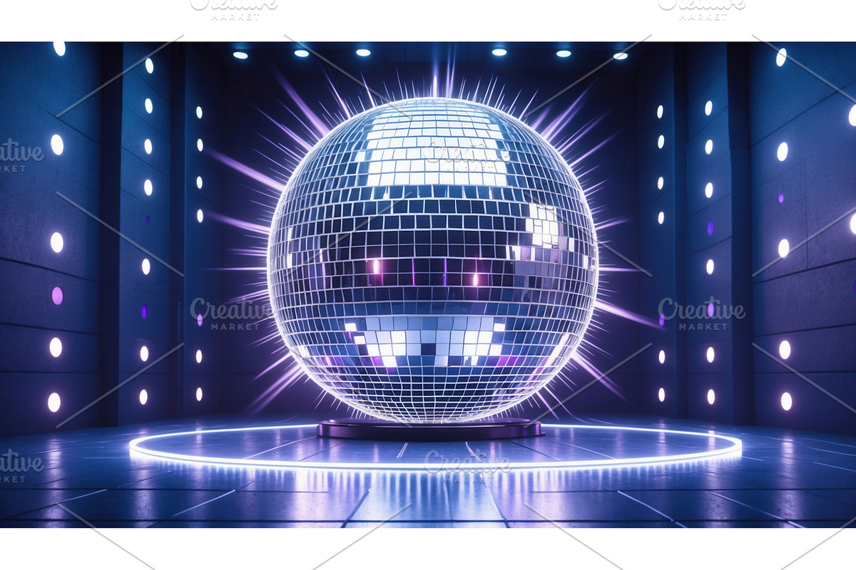Illuminated disco ball in futuristic, an Illustration by tilialucida