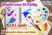 Watercolor spots & backdrops BUNDLE, a Texture Graphic by Astarta (Thumbnail 1 of 3)