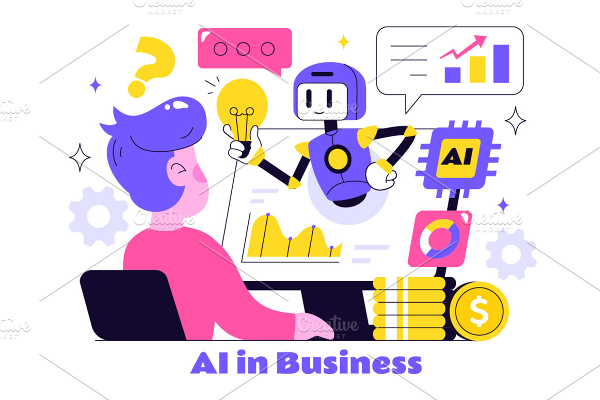 10 Artificial Intelligence Business, a Technology Illustration by denayunebgt (Photo 4 of 4)