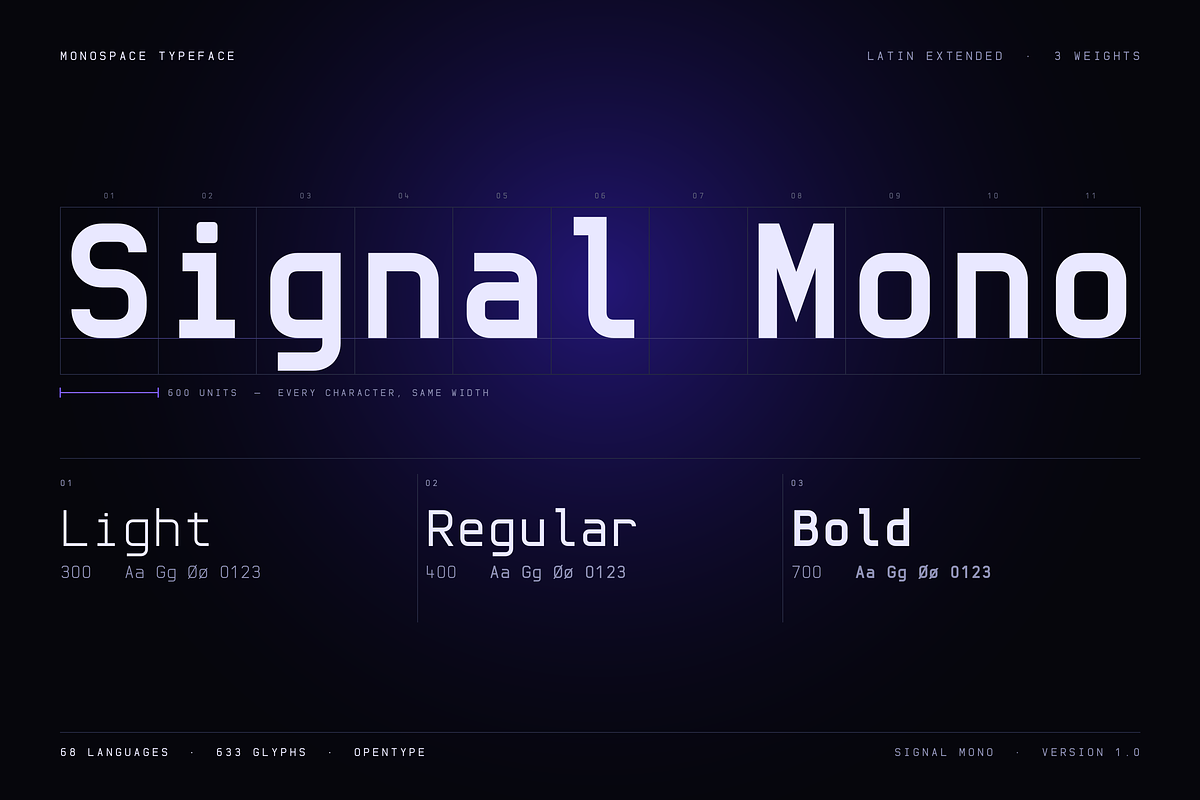 Signal Mono - Futuristic Monospace, a Serif Font by HipFonts (Photo 1 of 14)