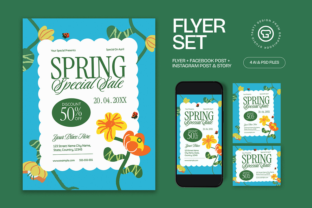 Spring Special Sale Flyer, a Flyer Template by graphicook (Photo 1 of 3)