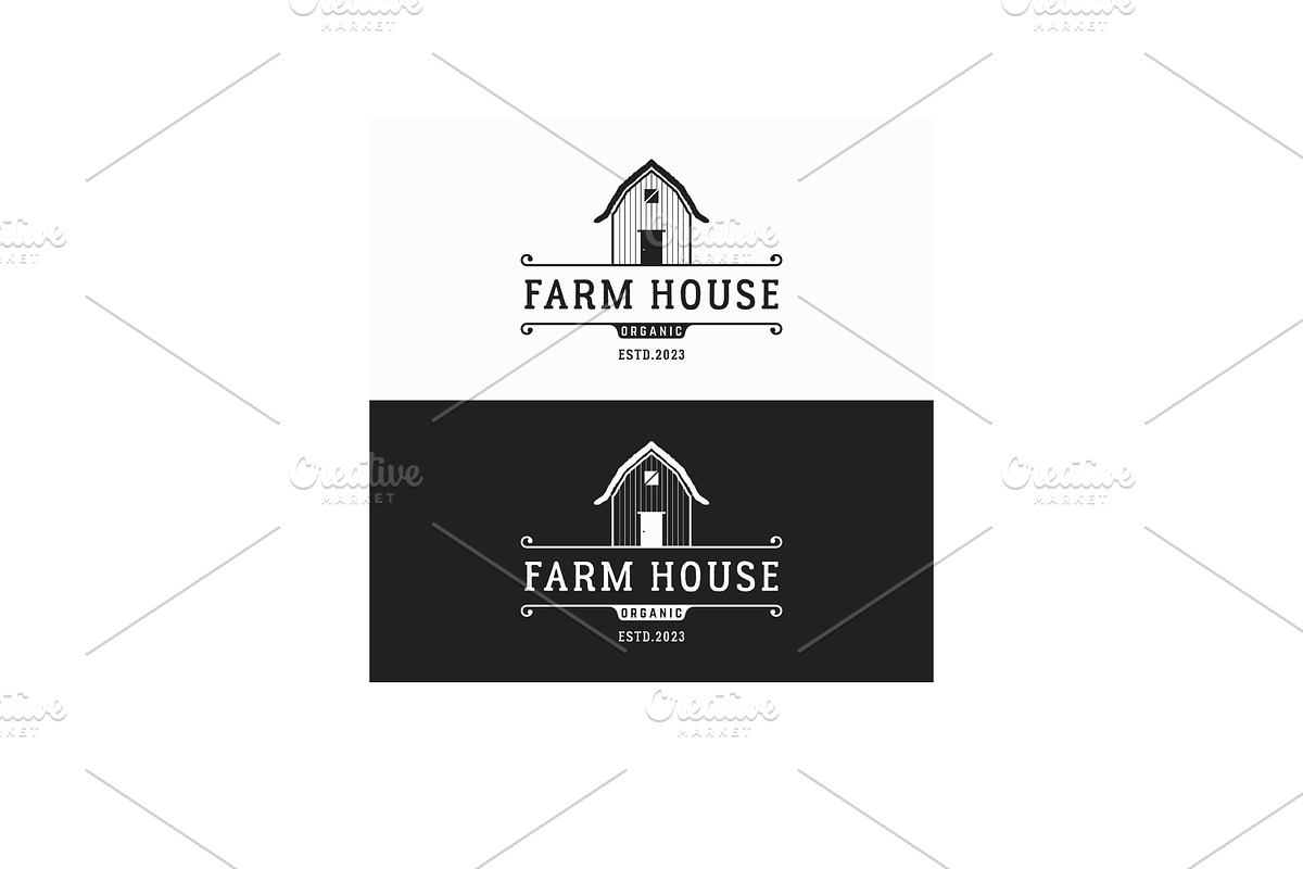 Retro vintage barnhouse logo design., a Branding & Logo Template by LOGOCREATIVE
