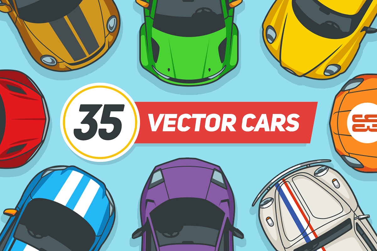 35 Top View Vector Cars, an Illustration by wowu (Photo 1 of 4)