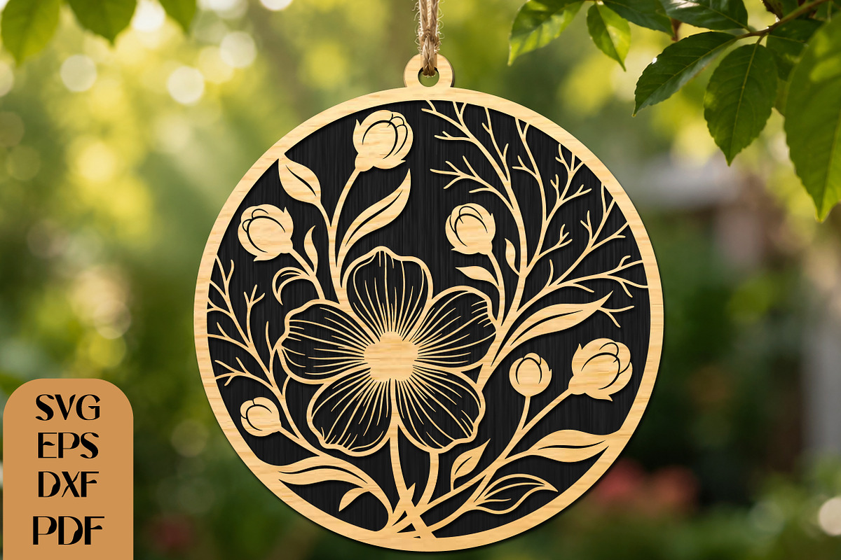 Round Layered Floral Wall Art Design, an Object Graphic by DreamCafeArt (Photo 1 of 3)