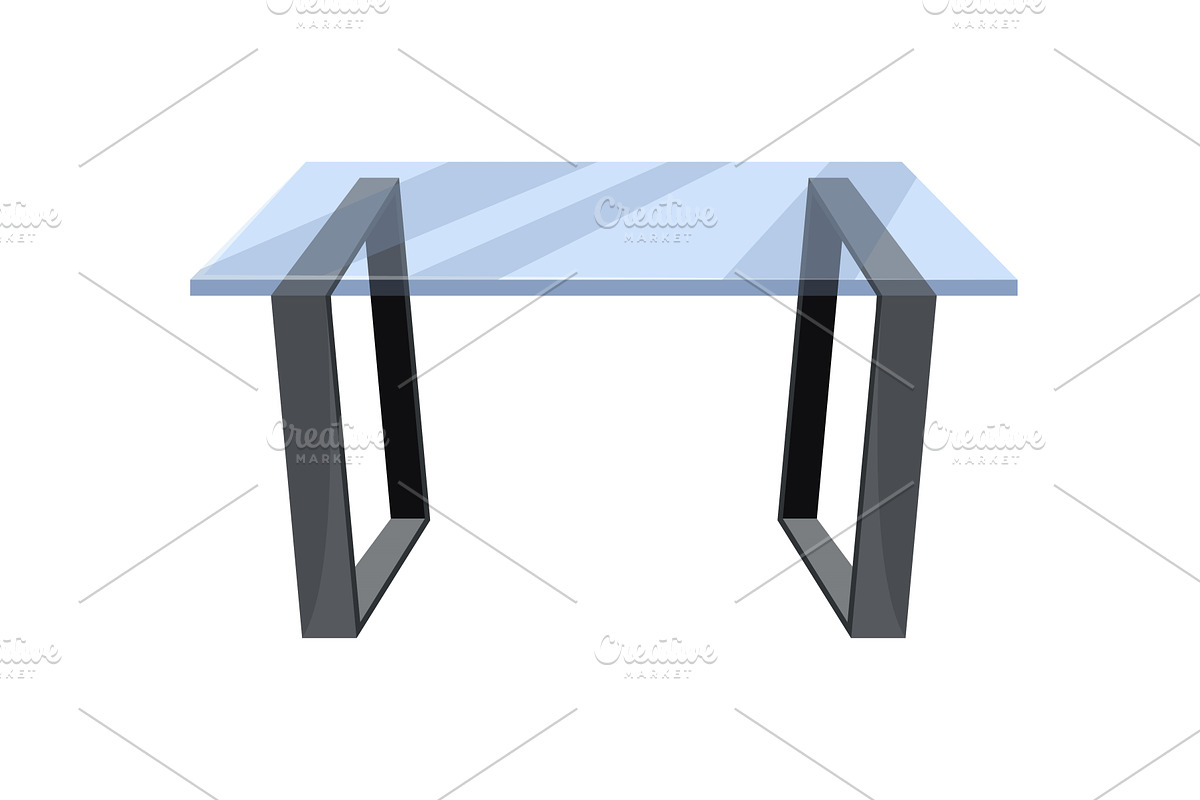 Table furniture of glass and metal, an Object Illustration by the8monkey
