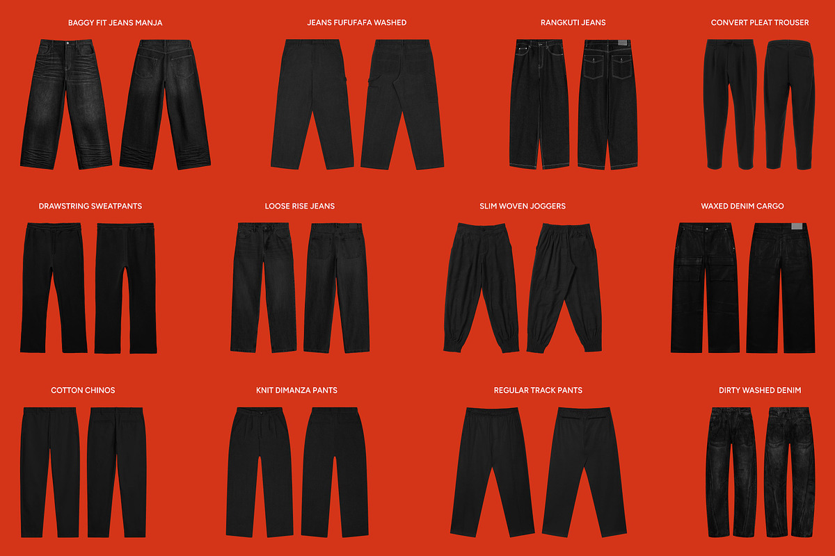 Realistic Streetwear Bundle 100, a Bottom Mockup by AtelierDuVow (Photo 8 of 10)