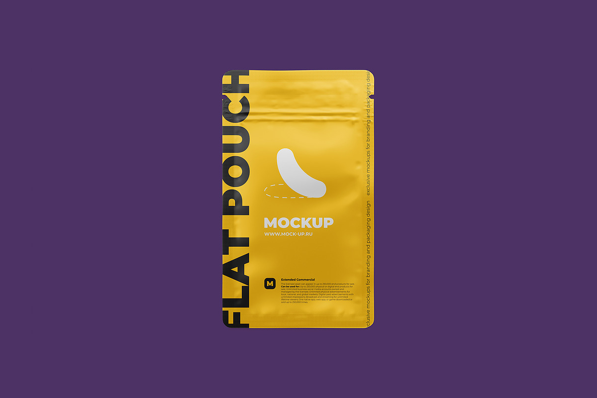 Zip Sachet Mockup. flat empty pouch, a Cups & Container Mockup by easymock (Photo 7 of 8)