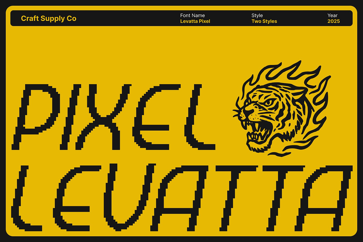 Levatta Pixel, a Sans Serif Font by Craft Supply Co. (Photo 1 of 8)