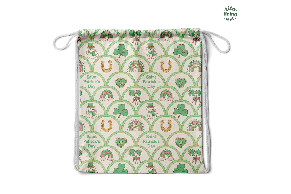 Lucky Scalloped Seamless Pattern, a Seasonal Illustration by TitaLivingArt (Photo 10 of 13)