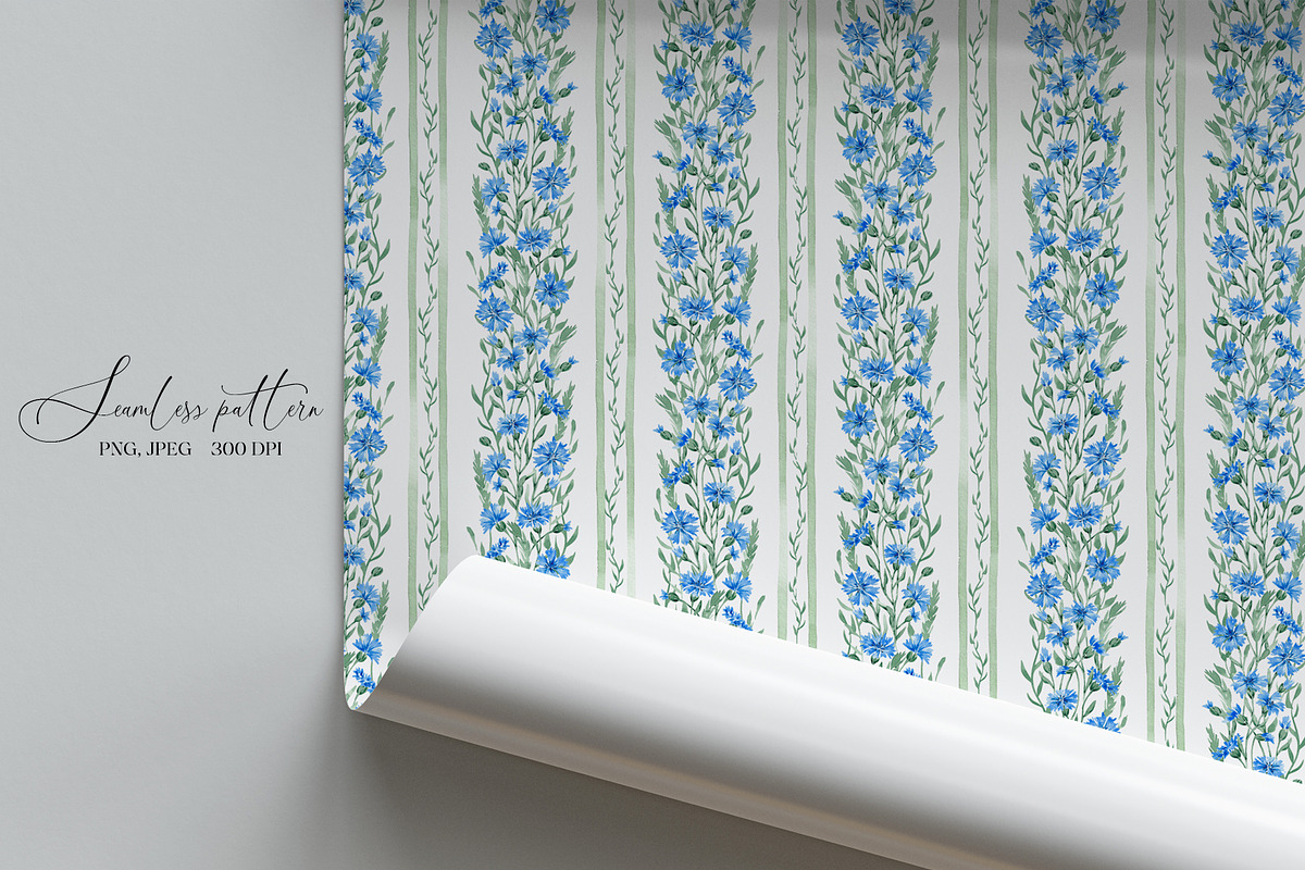 Cornflower wallpaper pattern, a Pattern Graphic by SirenaArt (Photo 8 of 13)