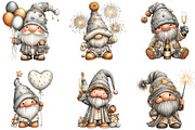 Sparkling New Year Gnome Clipart, an Illustration by CraftArtStudio (Thumbnail 2 of 6)