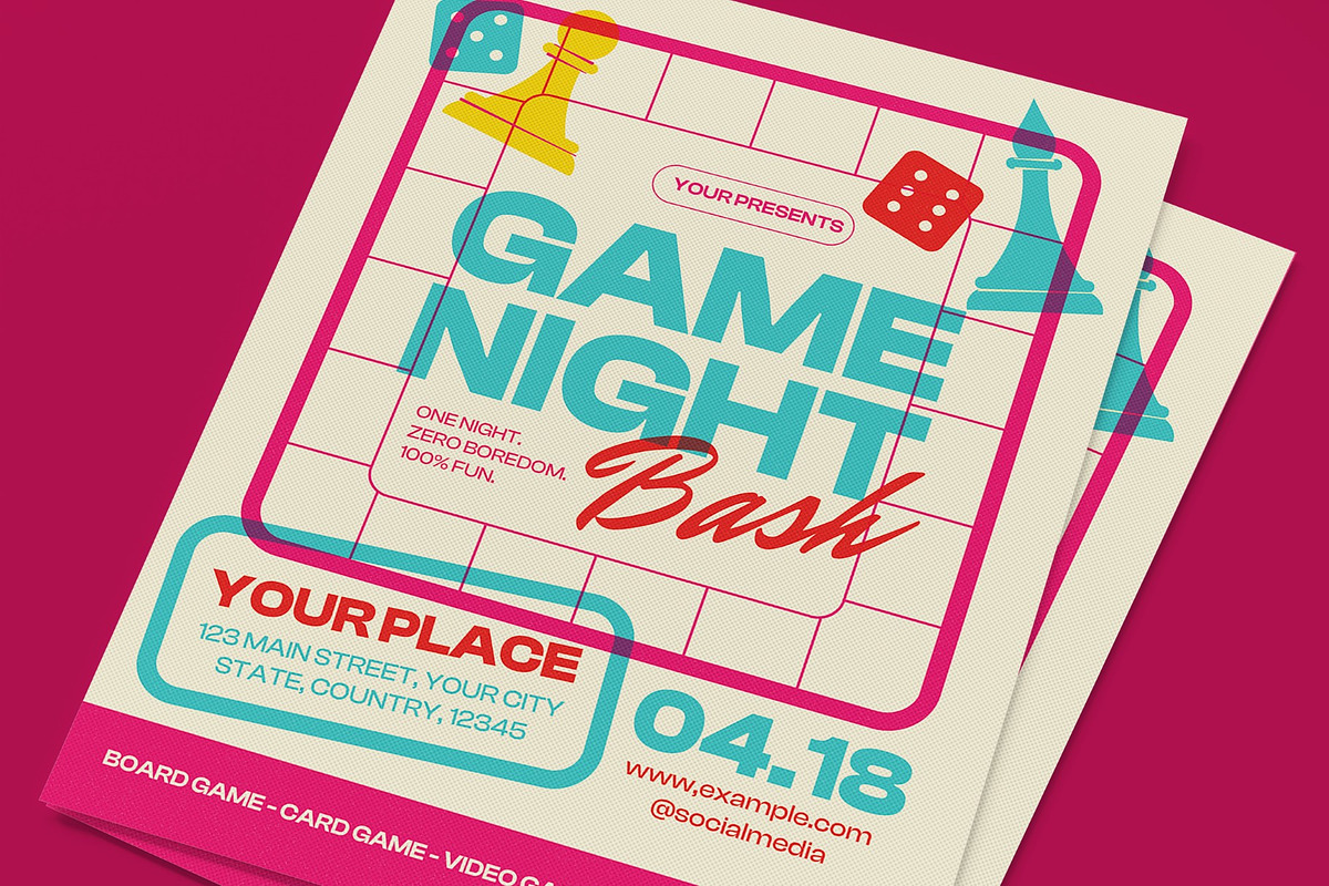 Game Night Flyer, a Flyer Template by graphicook (Photo 2 of 3)