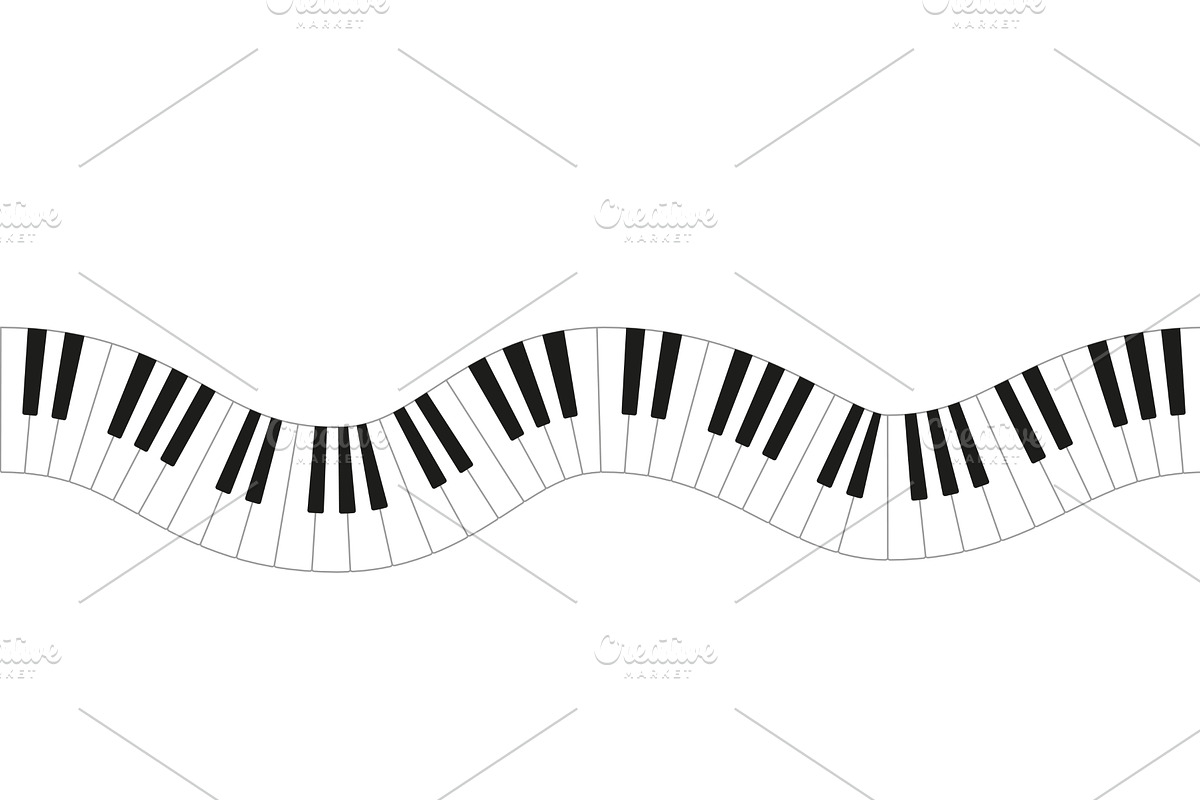 Wavy piano keys create a unique, an Illustration by Woters little shop