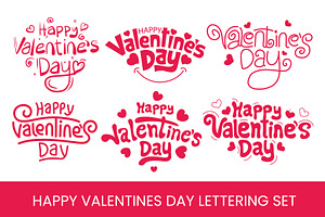 Happy Valentine's Day lettering Set., a Decorative Illustration by ashek