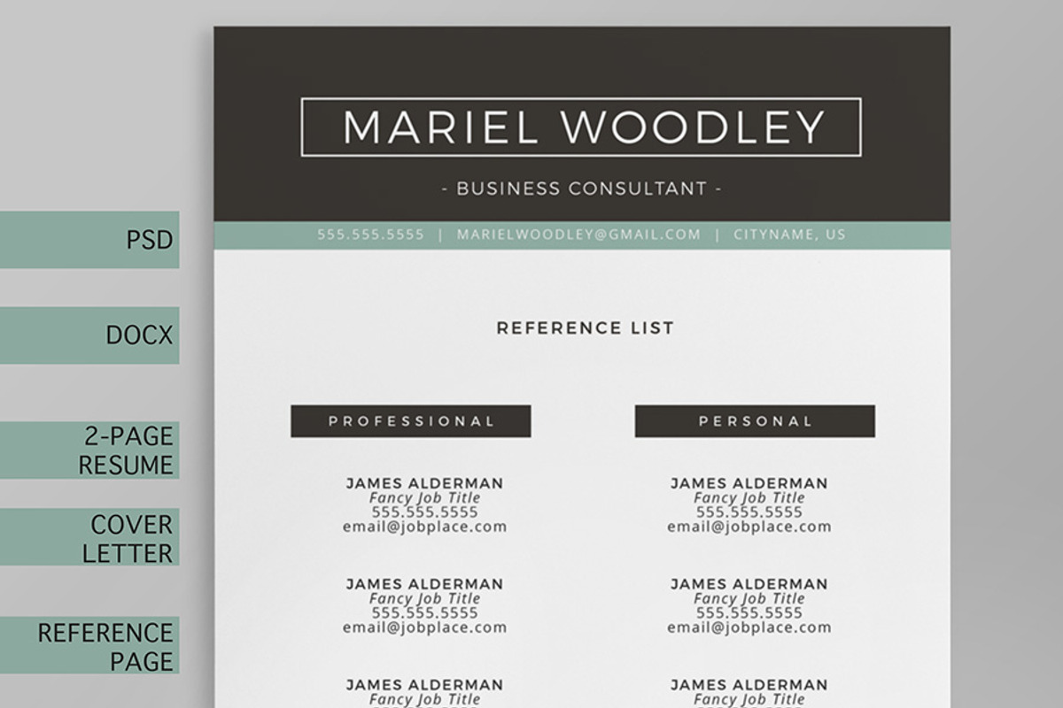 Resume Template 4-Page - CV Template, a Resume Template by Blissful Pixels (Photo 4 of 4)