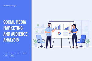 Social Media Marketing and Audience, a Work Illustration by Partikusi Design