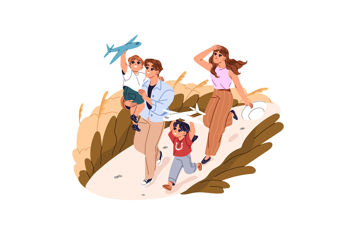 Families on summer vacation set, a Person Illustration by PaperTrident (Photo 4 of 9)