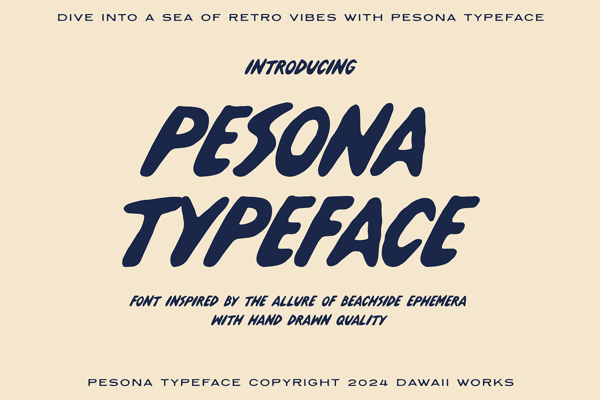 Pesona Typeface, a Handwritten Font by Dawaii Goods (Photo 1 of 6)