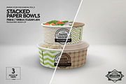 Stacked Paper Bowls Packaging Mockup, a Cups & Container Mockup by INCDesign (Thumbnail 4 of 7)