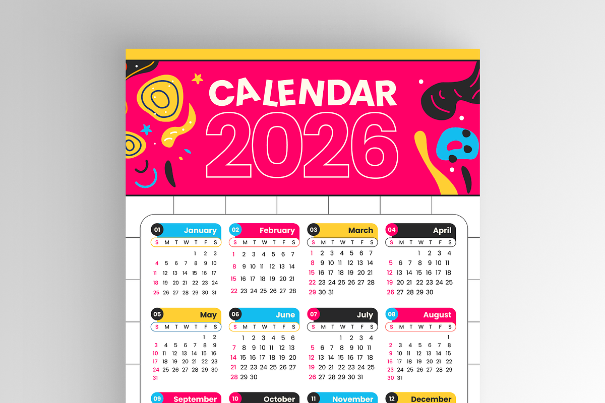 Creative Calendar 2026, a Print Template by Annora Studio (Photo 3 of 6)