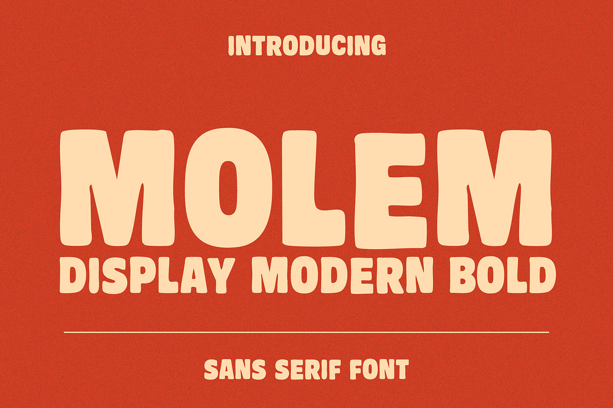Molem – Bold Retro Display Sans Seri, a Sans Serif Font by kangfont Studio (Photo 1 of 9)