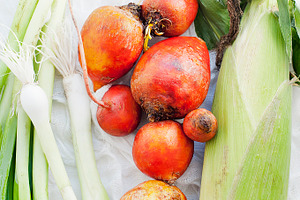 Beets, corn and onion