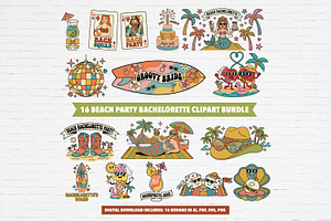 Beach Bachelorette Party Bundle, a Person Illustration by Guavanaboy