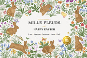Mille-fleurs. Happy Easter, a Decorative Illustration by olga.korneeva (Thumbnail 1 of 15)