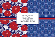 Red & Blue Digital Patterns, a Pattern Graphic by RachelStudio (Thumbnail 4 of 6)